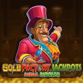 Enjoy Gold Factory Jackpots Mega Moolah by Aurum Signature Studios – logo hosted on spinnational.com